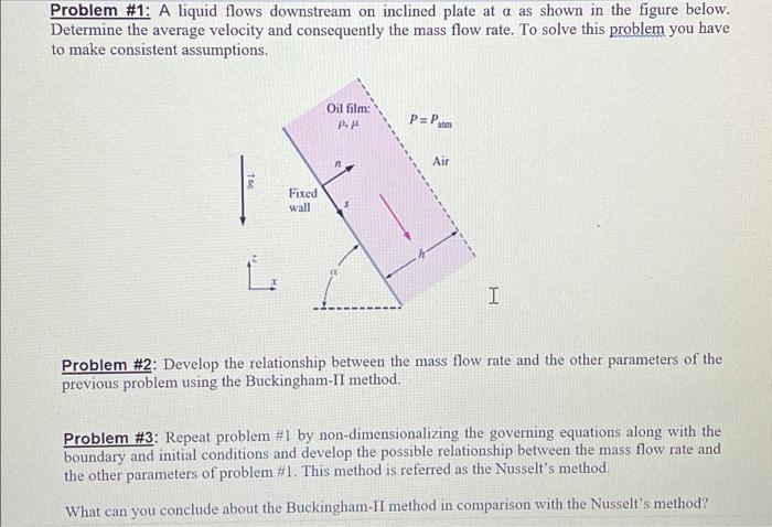 Solved Problem #1: A Liquid Flows Downstream On Inclined | Chegg.com