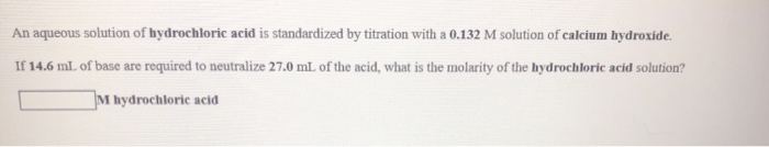 Solved An Aqueous Solution Of Calcium Hydroxide Is | Chegg.com