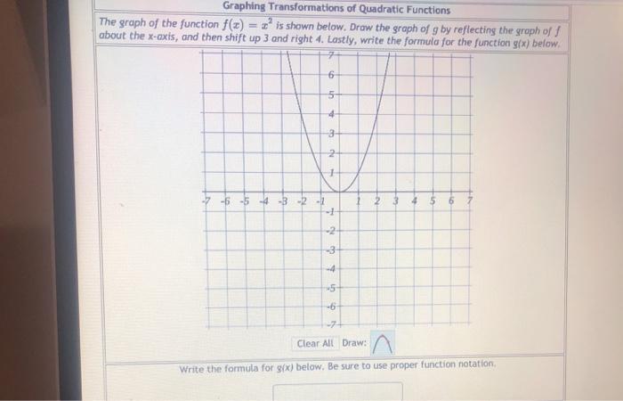 Solved Graphing Transformations of Quadratic Functions The | Chegg.com