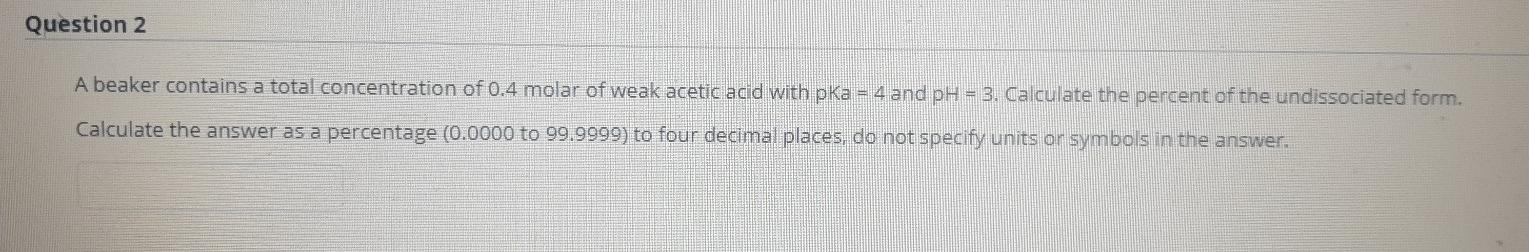 Solved Question 2 A beaker contains a total concentration of | Chegg.com