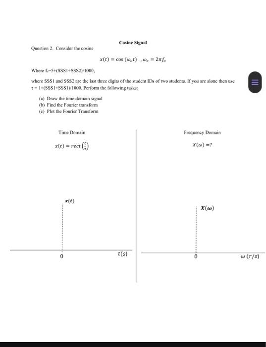 Solved Question 1. Consider a Rectangular pulse | Chegg.com