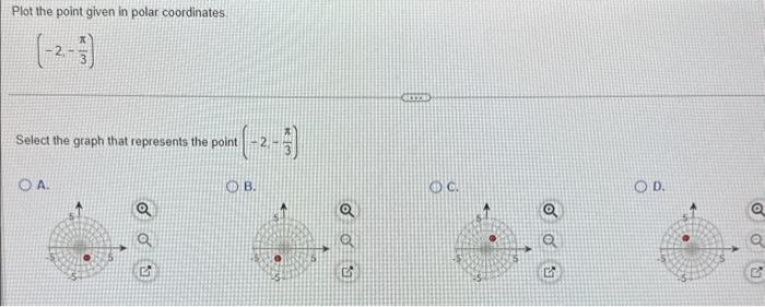Plot the point given in polar coordinates (−2,−3π) | Chegg.com
