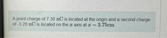 Solved A point charge of 7.30nC is located at the origin and | Chegg.com