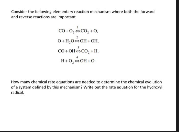 Solved Consider the following elementary reaction mechanism | Chegg.com