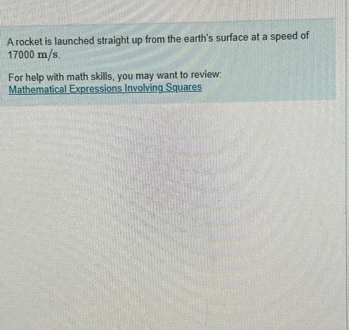Solved A rocket is launched straight up from the earth's | Chegg.com