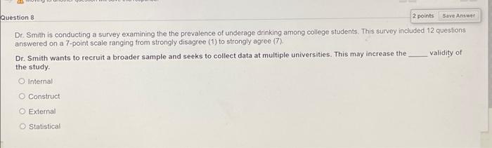 Solved Question 7 2 points Save Answer Dr. Smith is | Chegg.com