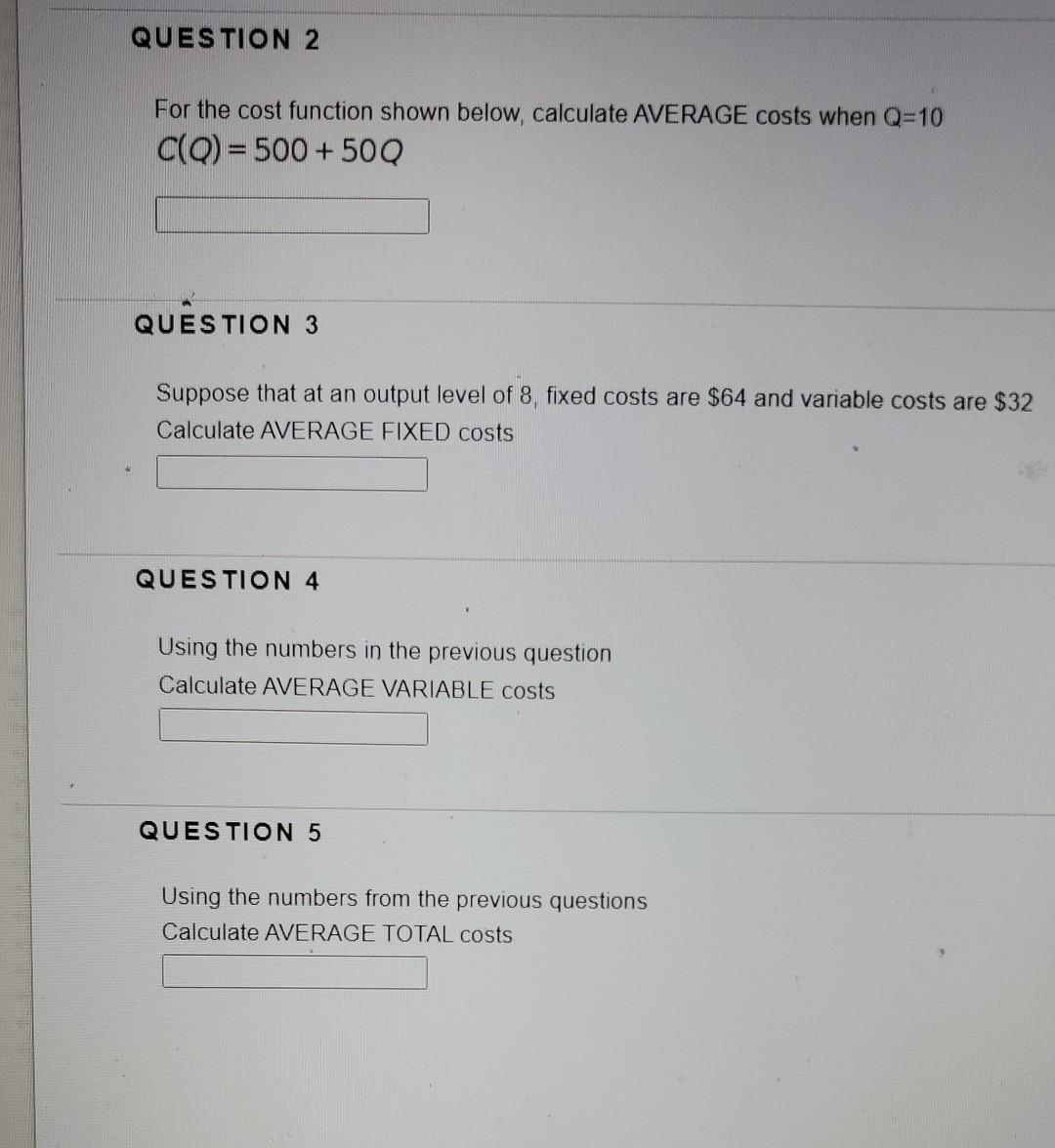 Solved QUESTION 1 Use the following to answer the question: | Chegg.com
