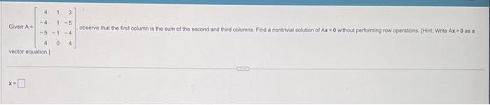 Solved vector equation I | Chegg.com