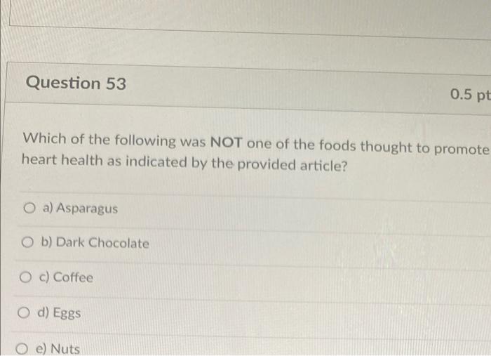 Solved Question 53 0.5 pt Which of the following was NOT one | Chegg.com