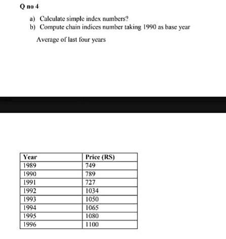 how to calculate simple index number