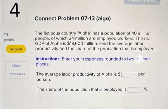 Solved The Fictitious Country "Alpha" Has A Population Of 40 | Chegg.com