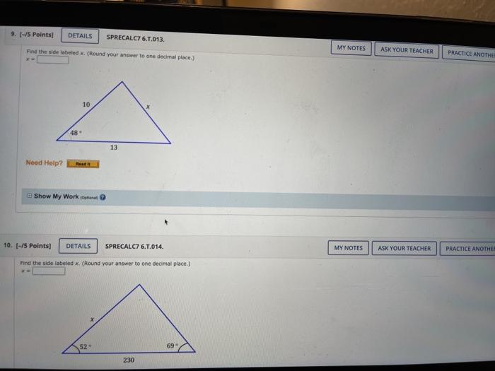 Solved 9 1 5 Points Details Sprecalc7 6 1 013 My Notes