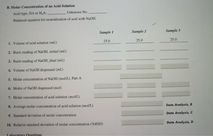 Solved A Standardization of a Sodium Hydroxide Solution | Chegg.com
