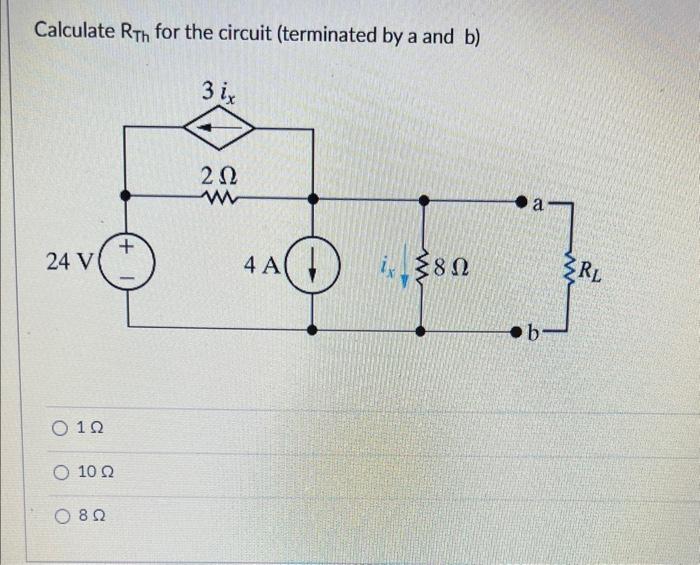 Solved Calculate VTh For The Circuit (Voc At Terminals A And | Chegg.com