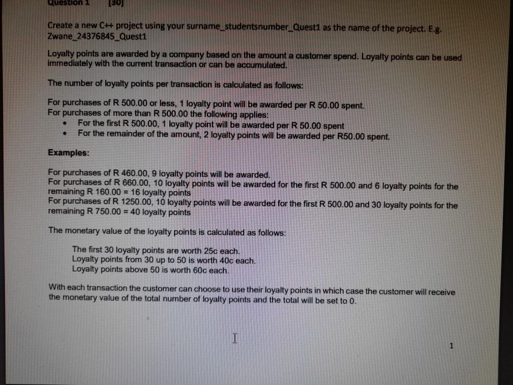 Solved Question 1 150 Create a new C++ project using your | Chegg.com