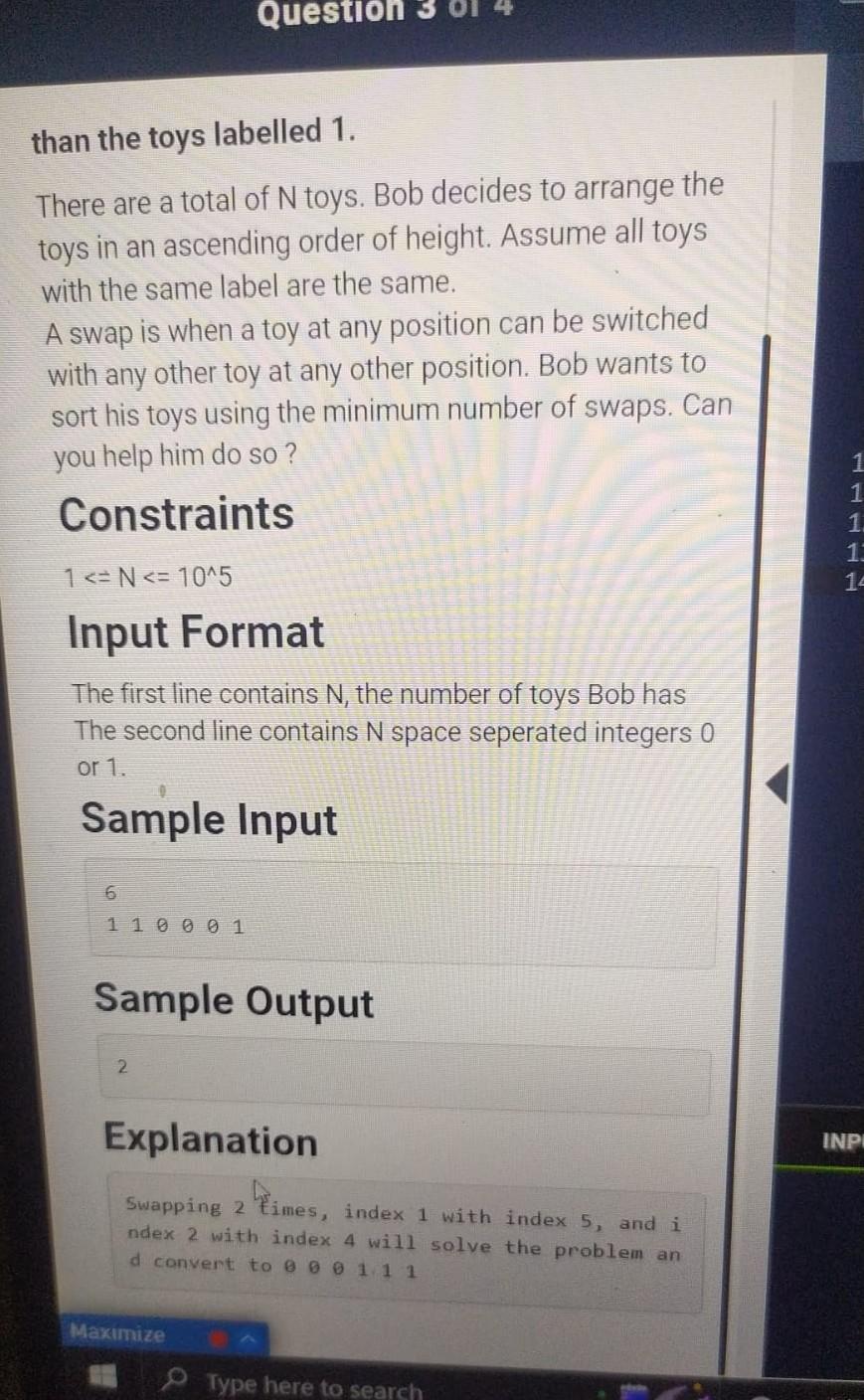 Solved ORGANIZING TOYS Bob has 2 types of toys. He labels | Chegg.com