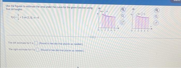 Solved Use the figures to estimate the area under the curve | Chegg.com
