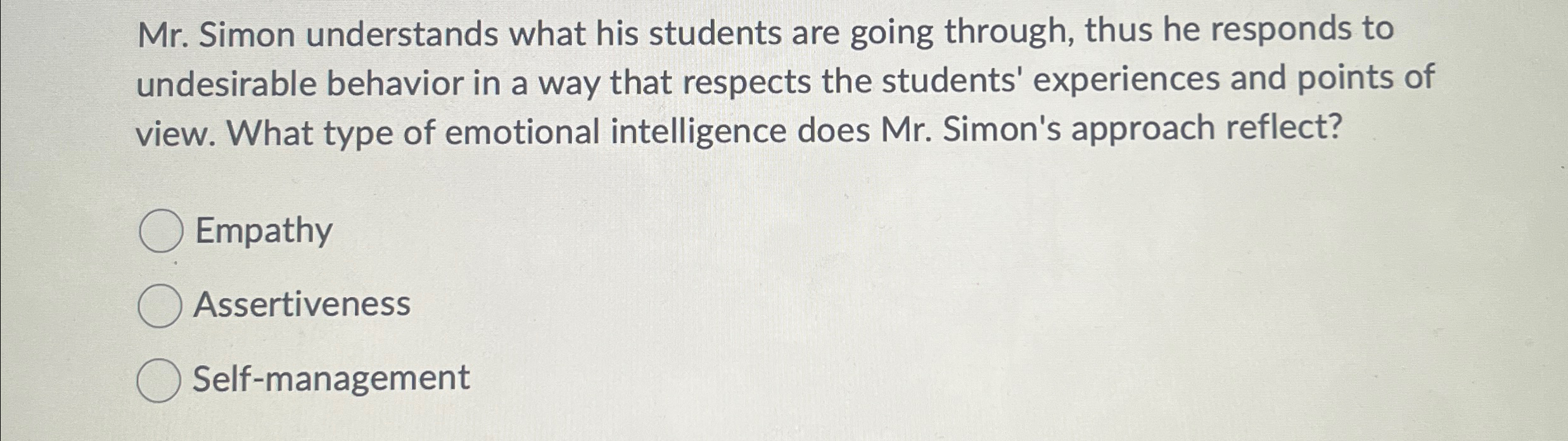 Solved Mr. ﻿Simon understands what his students are going | Chegg.com