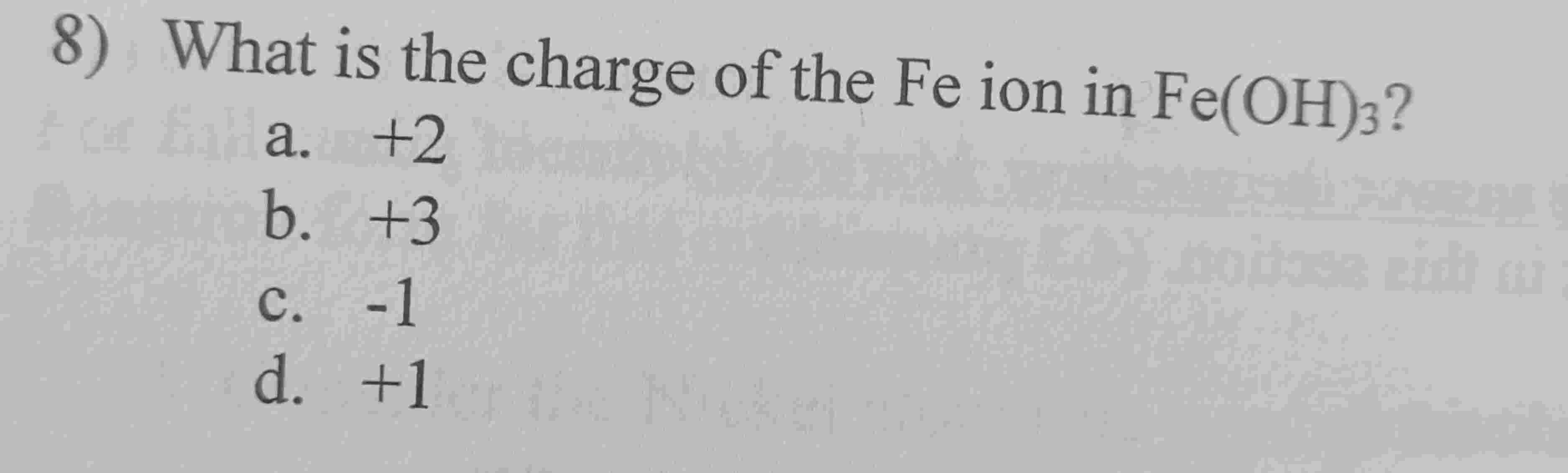 Solved What is ﻿the charge of ﻿the Fe ﻿ion | Chegg.com