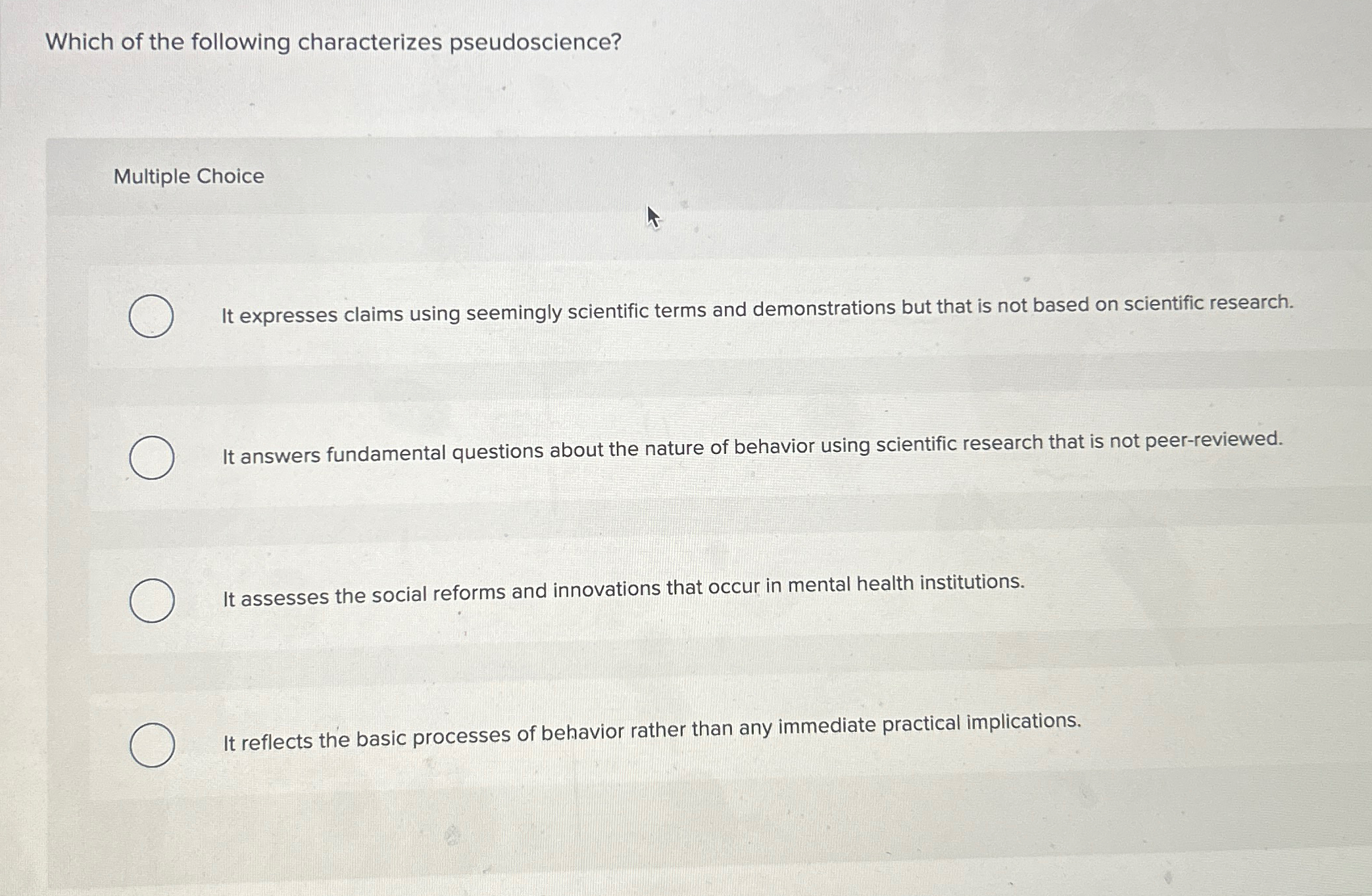 Solved Which of the following characterizes