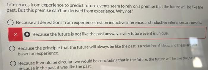 Solved Inferences from experience to predict future events | Chegg.com