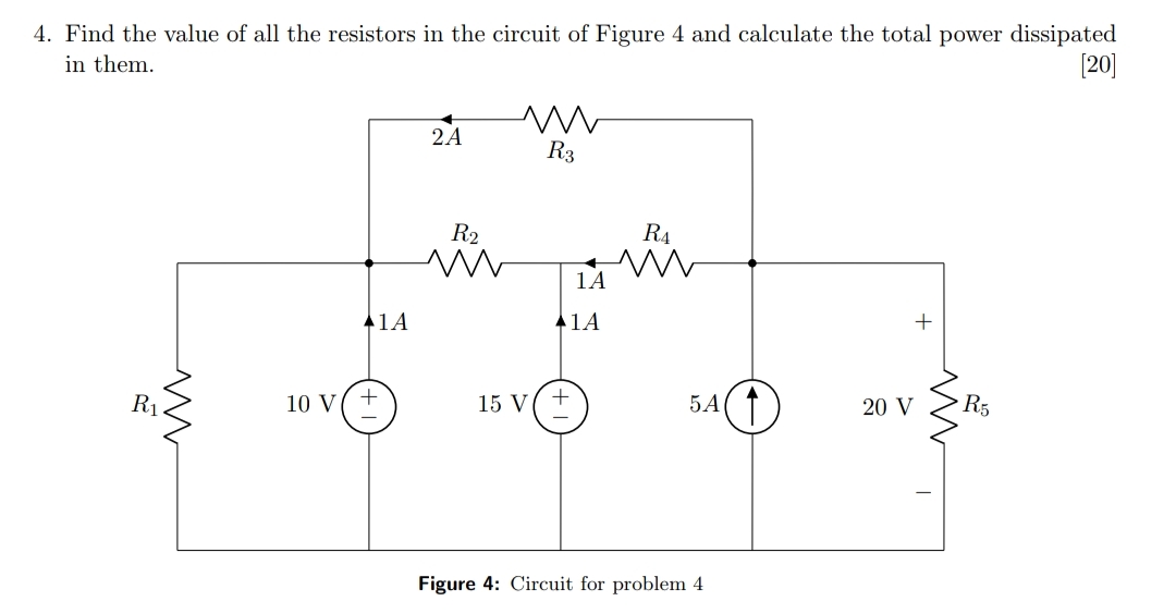Find the value of all the resistors in the circuit of
