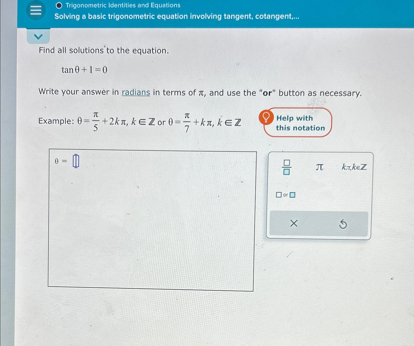 Trigonometric Identities and EquationsSolving a basic | Chegg.com