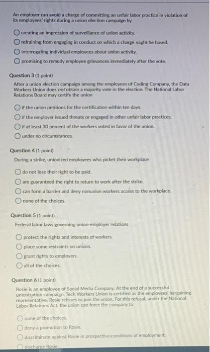 Solved An employer can avoid a charge of committing an | Chegg.com