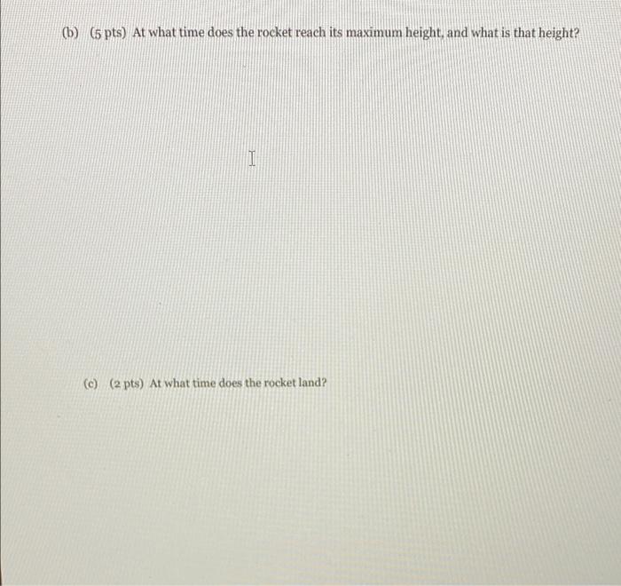 Solved 2. (20 pts) A model rocket is fired from the ground | Chegg.com