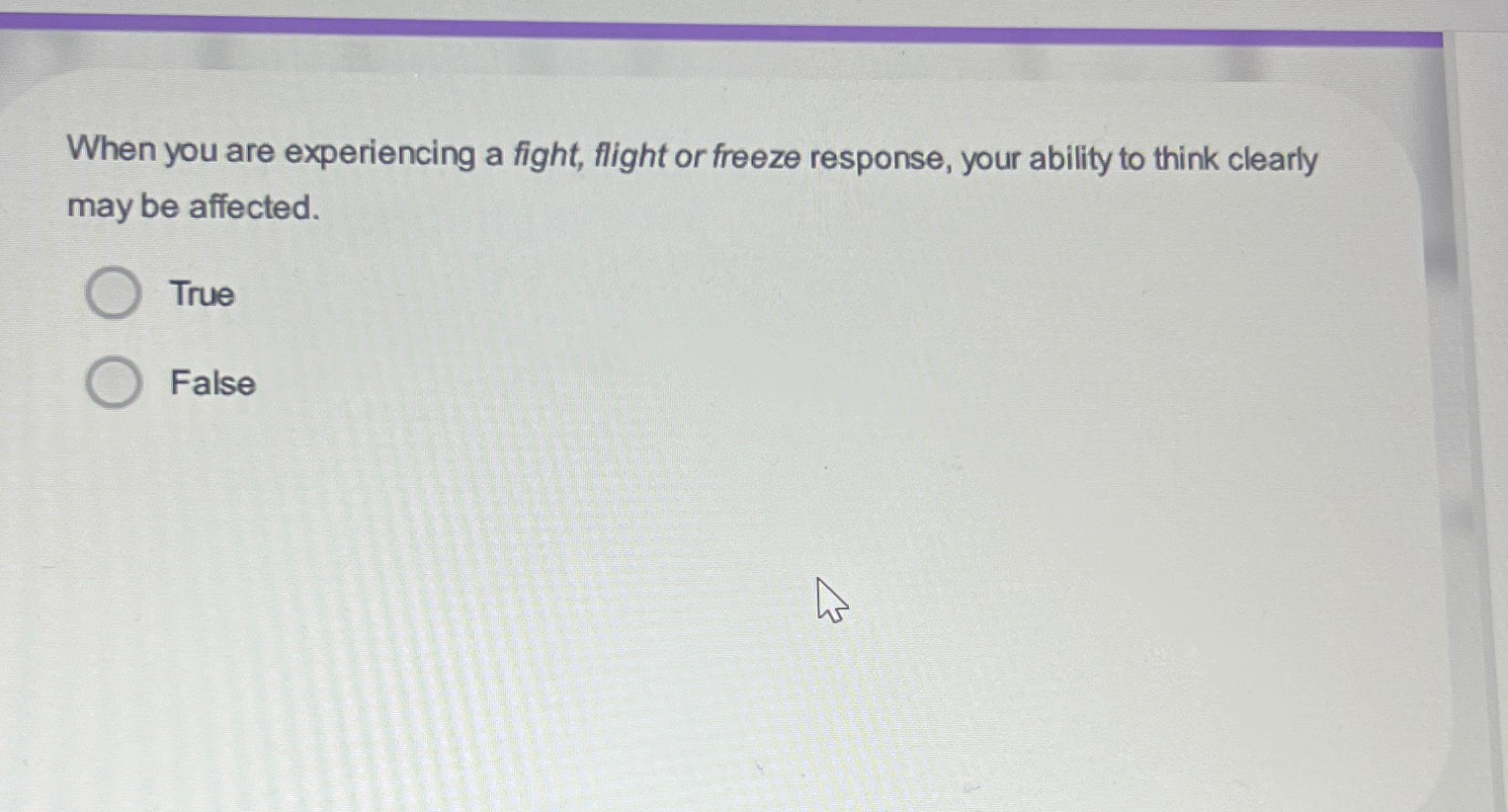 Solved When you are experiencing a fight, flight or freeze | Chegg.com