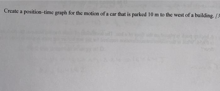 Solved Create a position-time graph for the motion of a car | Chegg.com