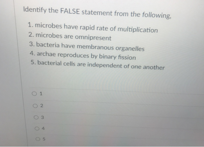 Solved Identify The False Statement From The Following, 1. | Chegg.com Solved Identify The False Statement From The Following, 1. | Chegg.com