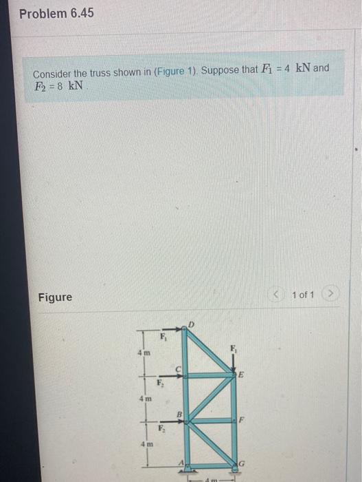 Solved Problem 6.45 Consider the truss shown in (Figure 1). | Chegg.com