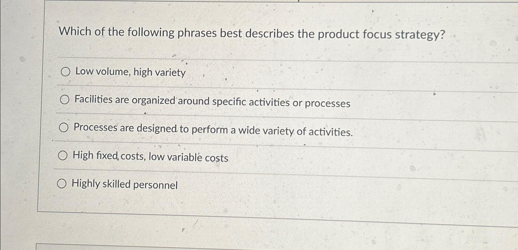 Solved Which of the following phrases best describes the | Chegg.com
