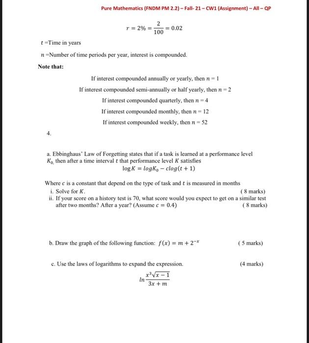 Solved Pure Mathematics (FNDM PM 2.2) - Fall-21 - Cw1 | Chegg.com