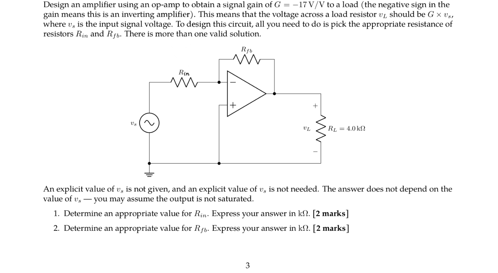 Solved Design an amplifier using an op-amp to obtain a | Chegg.com