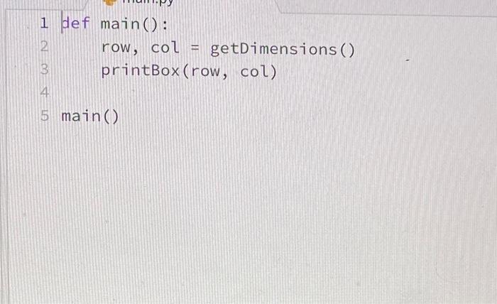 Solved 6. Print box pattern Consider the following Python | Chegg.com