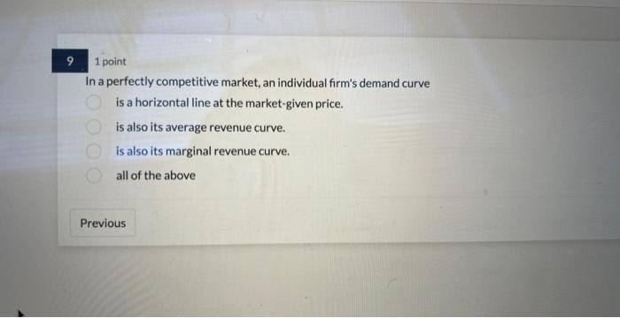 Solved 91 point In a perfectly competitive market, an | Chegg.com