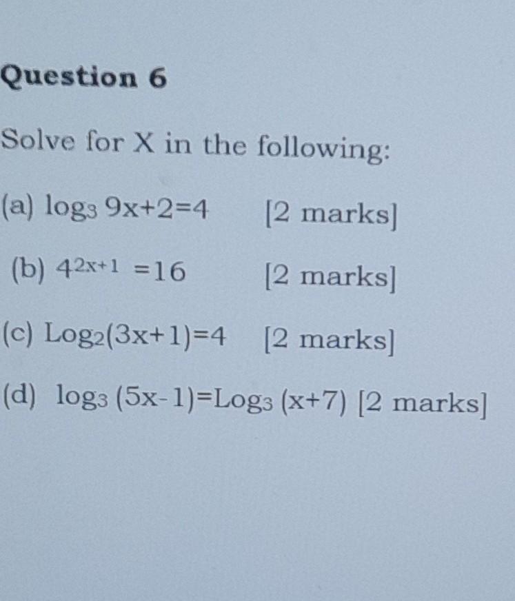 Solved Solve For X In The Following a Log39x 2 4 2 Chegg solved-solve-for-x-in-the-following-a-log39x-2-4-2-chegg