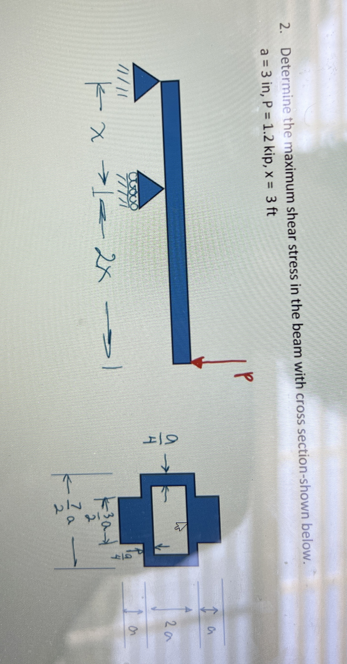 Solved Determine the maximum shear stress in the beam with | Chegg.com