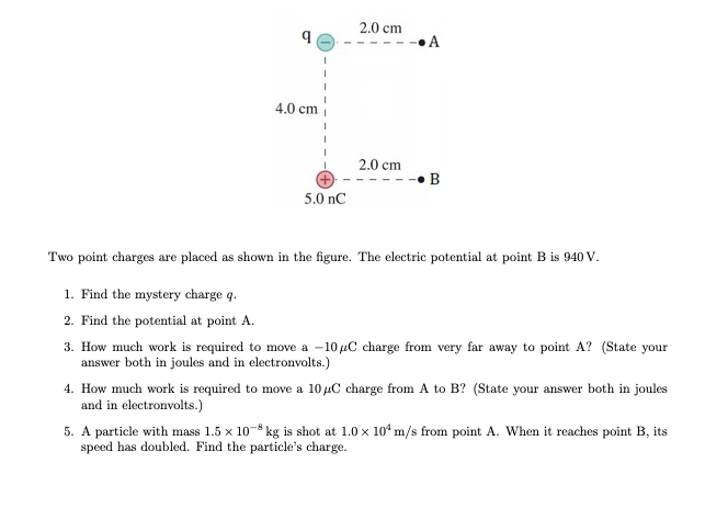 Solved Two point charges are placed as shown in the figure. | Chegg.com