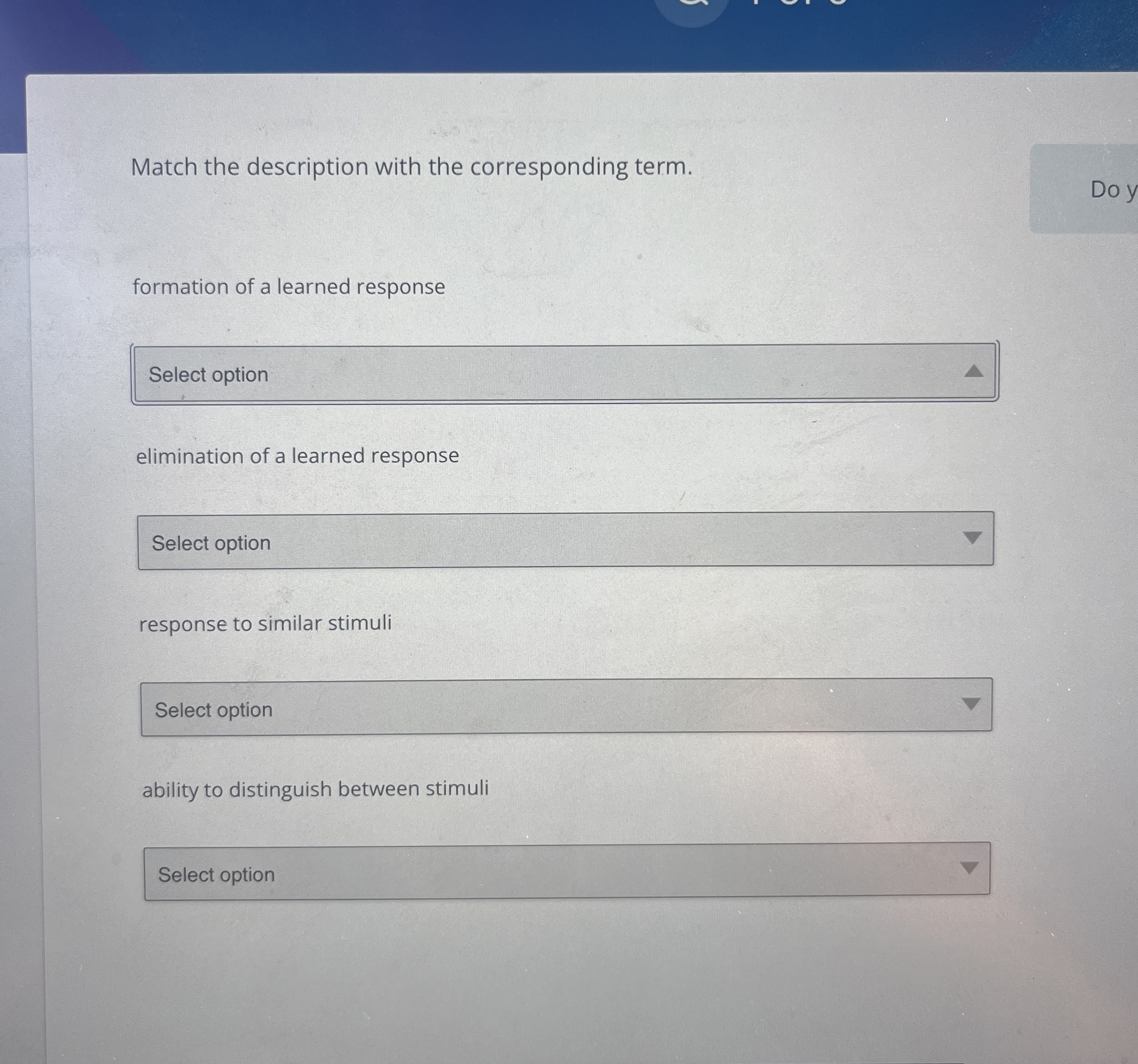 Solved Match the description with the corresponding | Chegg.com