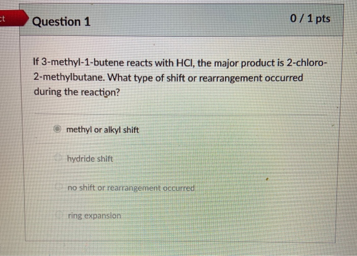 3 methyl 1 butene reacts with hcl