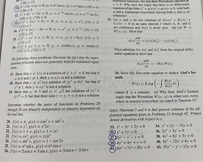 Solved 15. x2y′′−xy′+y=0;y1=x,y2=xlnx;y(1)=7 y′(1)=2 | Chegg.com