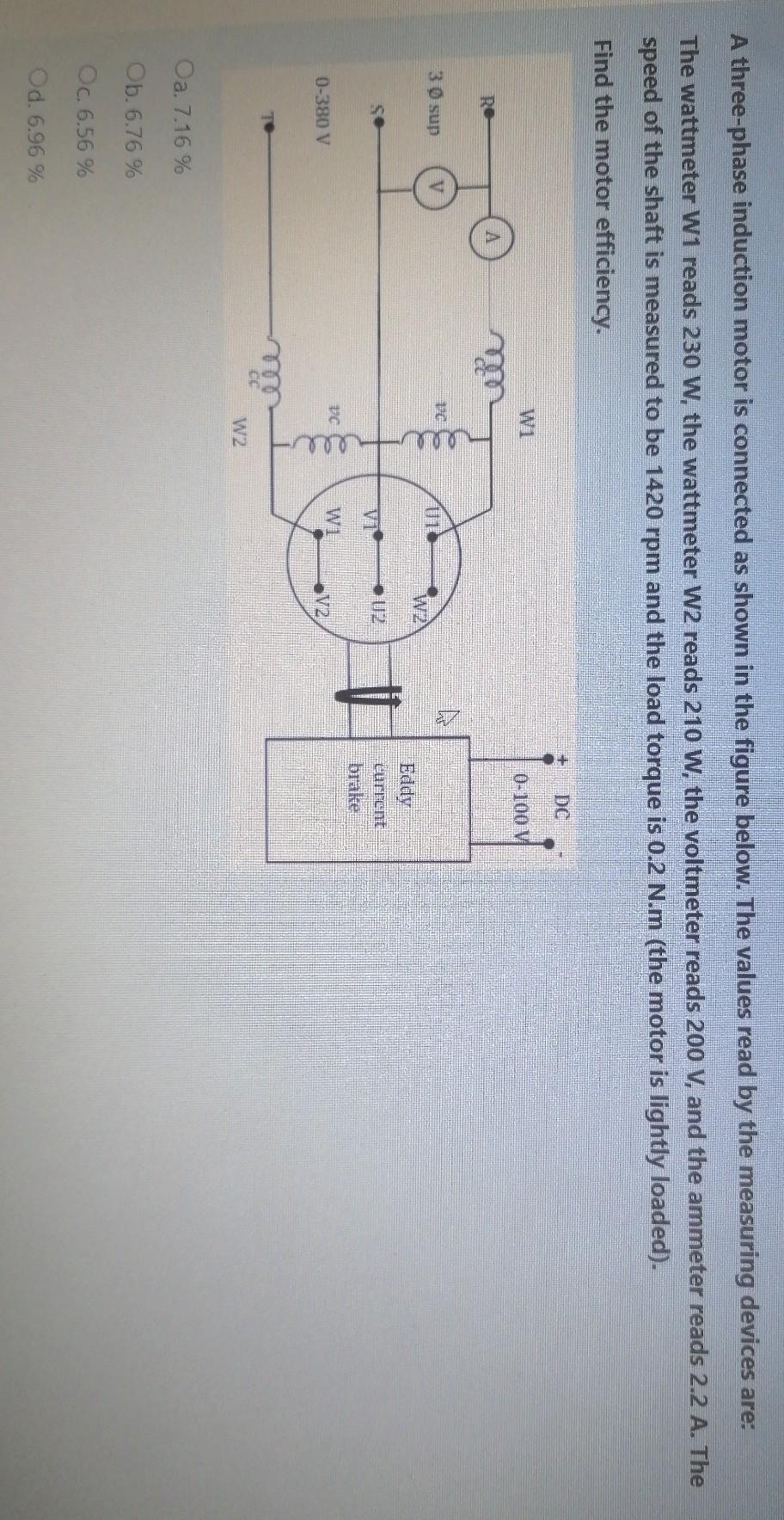 Solved A three-phase induction motor is connected as shown | Chegg.com