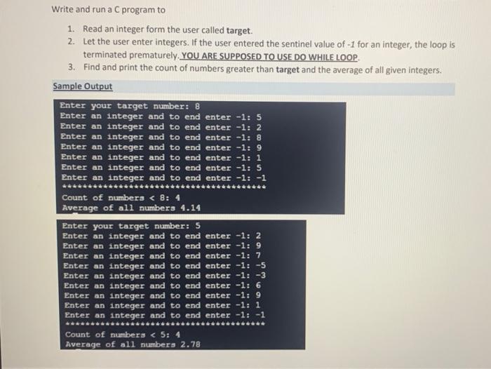 Solved Write and run a C program to 1. Read an integer form | Chegg.com