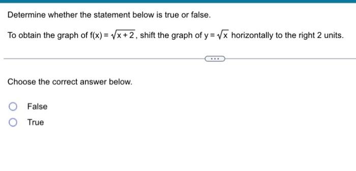 Solved Determine whether the statement below is true or | Chegg.com
