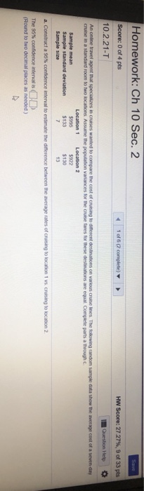 Solved Homework: Ch 10 Sec. 2 Save Score: 0 of 4 pts 1 of 6 | Chegg.com
