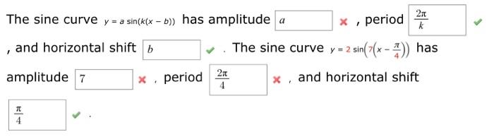 Solved The Sine And Cosine Curves Y A Sin Kx And Y A