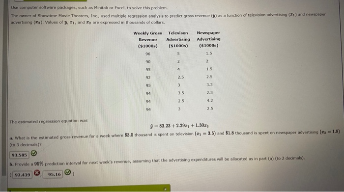 Solved Use computer software packages, such as Minitab or | Chegg.com